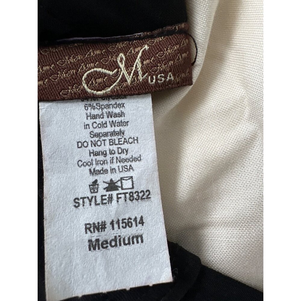 M USA Little Black Dress Medium Embellished Neck Sleeveless Flowy Chic Cocktail - Picture 4 of 5